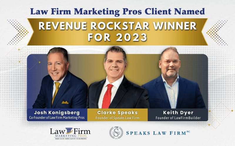 Law Firm Marketing Pros Client Named Revenue Rockstar Winner for 2023