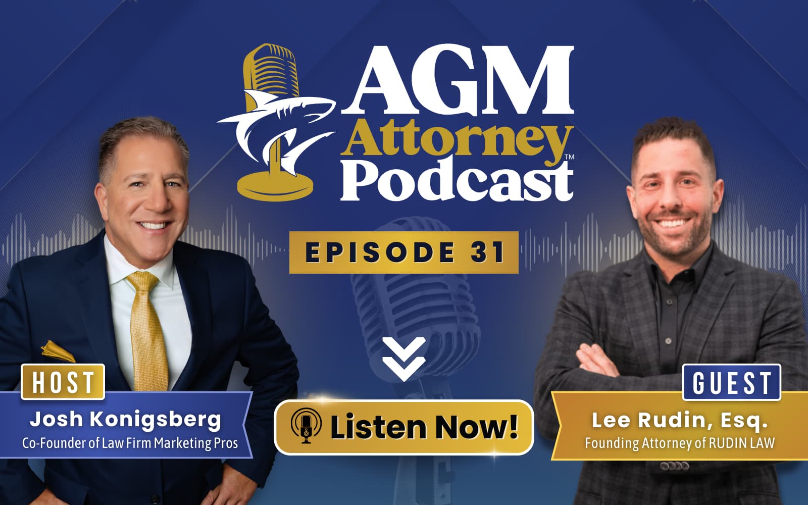 Episode 31 of AGM ft. Lee Rudin, talks on his approach to growing and scaling law firms. Contact (561) 948-5001 for a free 15-minute client accelerator call.